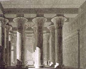 Perspective view of the portico interior, Esne (Latopolis) plate 83 from Vol I of `Descriptions of E
