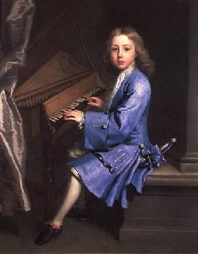 Garton Orme seated at the Spinet
