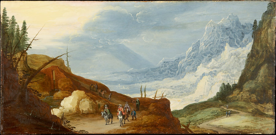 Gebirgslandschaft mit Reisenden from Joos de Momper d. J.