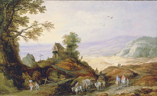 Landschaft mit einer Kapelle auf einem Hügel from Joos de Momper d.J.