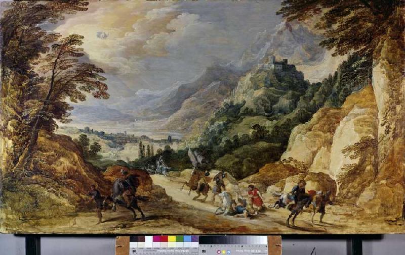 Landschaft mit der Bekehrung des Paulus from Joos de Momper d.J.