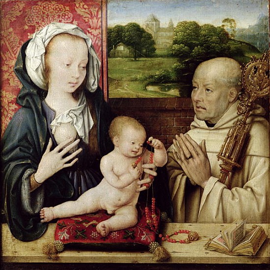 The Virgin and Child worshipped by St.Bernard from Joos van Cleve