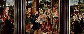 Flügelaltar Anbetung der Könige, und Hieronymus und Katharina mit Stiftern