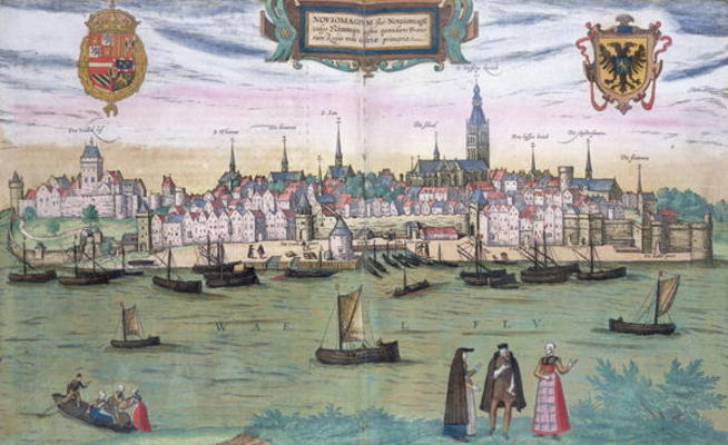 Map of Nijmegen, from 'Civitates Orbis Terrarum' by Georg Braun (1541-1622) and Frans Hogenburg (153 from Joris Hoefnagel