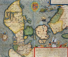 Map of Northern Europe, from 'Civitates Orbis Terrarum' by Georg Braun (1541-1622) and Frans Hogenbe