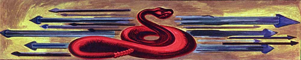 Dekorative Tafel mit einer Schlange, aus dem Epos der amerikanischen Zivilisation, 1932-24 from José Clemente Orozco