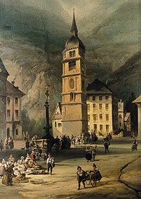 Der Stadtplatz von Altdorf Wandgemälde from Josef Navratil