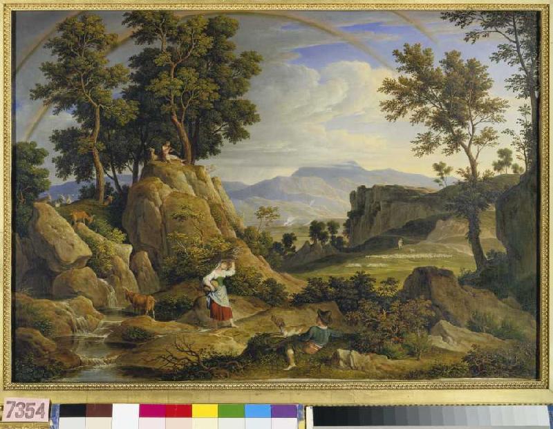 Landschaft bei Olevano mit Regenbogen from Joseph Anton Koch