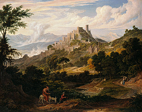 Landschaft bei Olevano mit reitendem Mönch. from Joseph Anton Koch