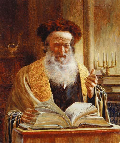 Ein Rabbiner hält eine Predigt.