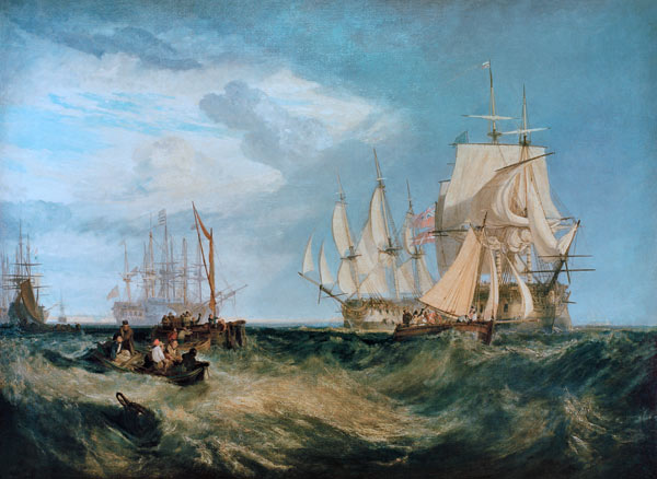 Die Bootsbesatzung holt einen Anker ein from William Turner