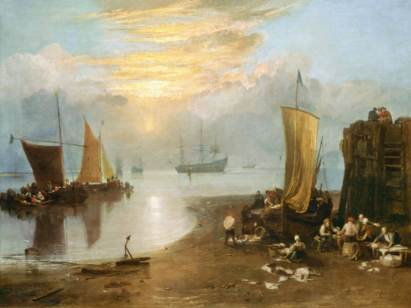 Sun Rising Through Vapour: Fishermen Cleaning and Selling Fish from William Turner
