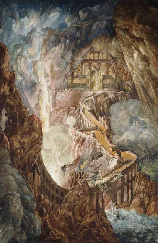 Höllenbrücke (wohl Illustration zu: Das verlorene Paradies von John Milton) from Joseph Michael Gandy