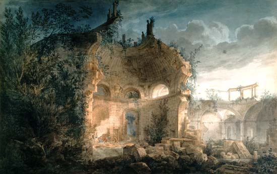 Sir John Soane's Rotunda of the Bank of England in Ruins (w/c heightened with white on paper) from Joseph Michael Gandy