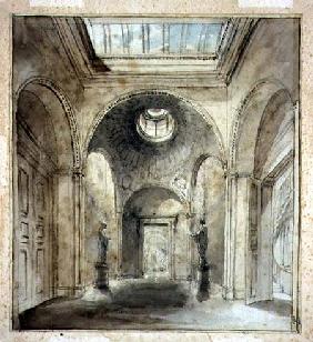 The anteroom of Sir Francis Chantrey's sculpture gallery in 30 Belgrave Place designed by Sir John S