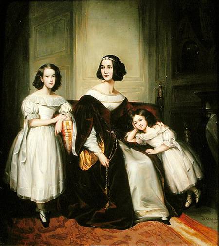 Madame de Nonjon and her Two Daughters from Joseph Nicolas Jouy