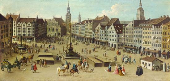 Ansicht des Marienplatzes zu München (Detail) from Joseph Stephan