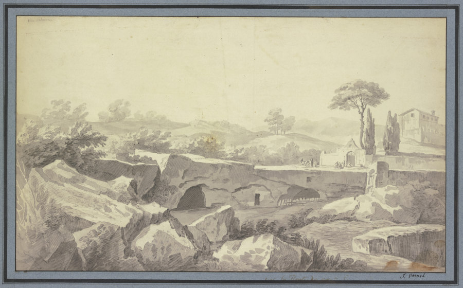 Etude faite sur la Route du Pont Salert a Rome from Joseph Vernet