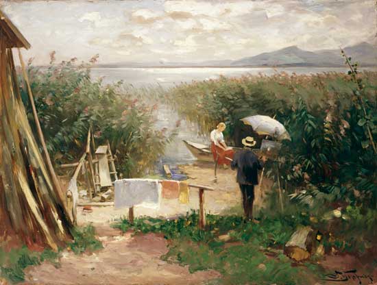 Maler am Chiemsee-Ufer from Joseph Wopfner