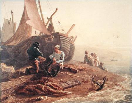 Fishermen Mending their Nets from Joshua Cristall