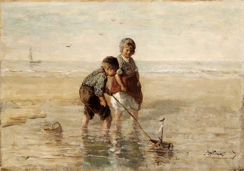 Children Playing By The Seaside from Jozef Israels