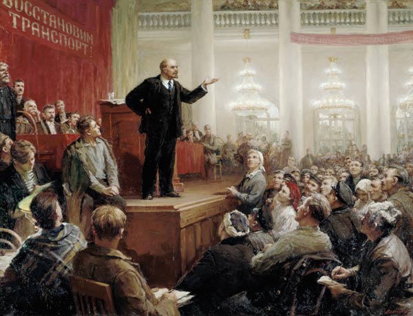 Lenin bei einem Kongress der russischen Transportarbeiter from Ju. Winogradow