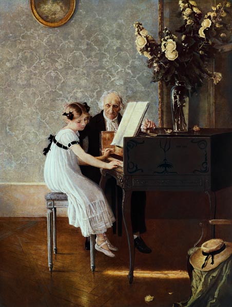 Die erste Klavierstunde from Jules Alexis Muenier