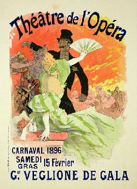 Reproduction of a Poster Advertising the 1896 Carnival at the Theatre de l'Opera