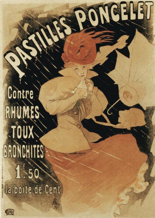 Advertising Poster for Pastilles Poncelet from Jules Chéret