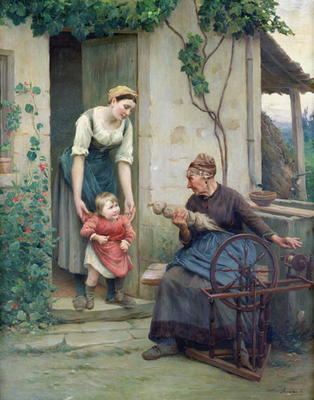 The Three Ages (oil on canvas) from Jules Scalbert