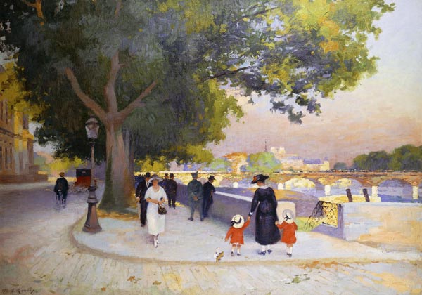 Le Quai du Louvre. from Jules Ernest Renoux