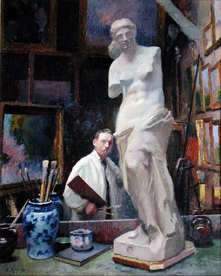 Ernest Renoux in his Studio, 50, rue Saint-Didier from Jules Ernest Renoux
