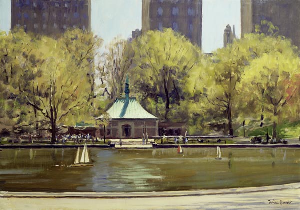 The Boating Lake, Central Park, New York, 1997 (oil on canvas)  from Julian  Barrow