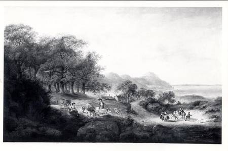 Distant View of Anglesea  (b&w print) from Julius Caesar Ibbetson