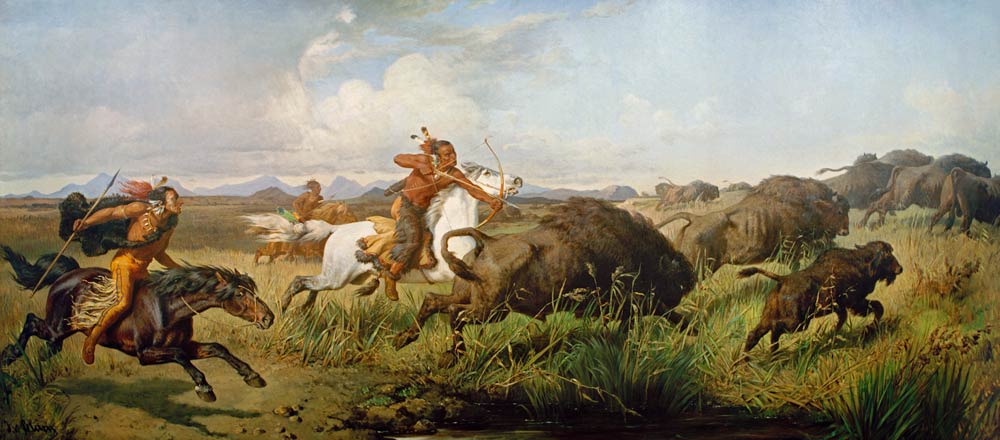 Indianer auf der Bisonjagd from Julius von Blaas