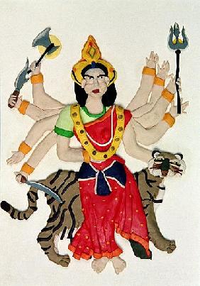 Durga (oil and clay on paper) 