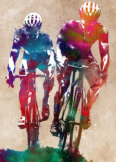 Zwei Radfahrer sportliche Kunst