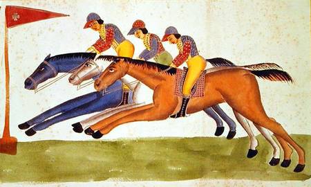 Horse Racing in Bengal from Kalighat School