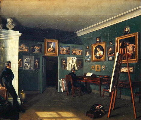 The Painter's Studio, 1830 (oil on canvas) from Kapiton Selentsov