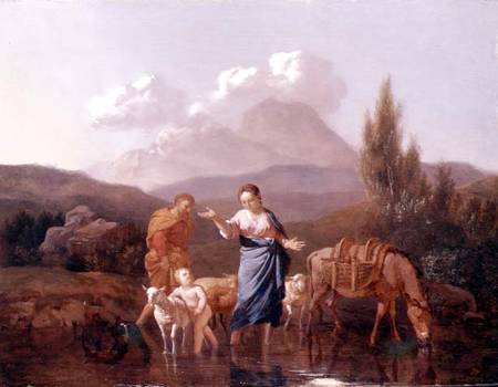 Holy family at a stream from Karel Dujardin