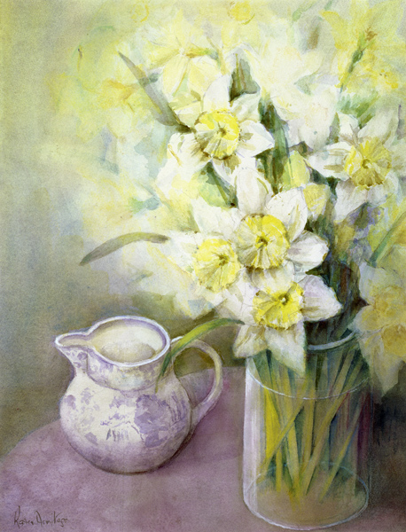 Daffodils with Oriental Jug (w/c)  from Karen  Armitage