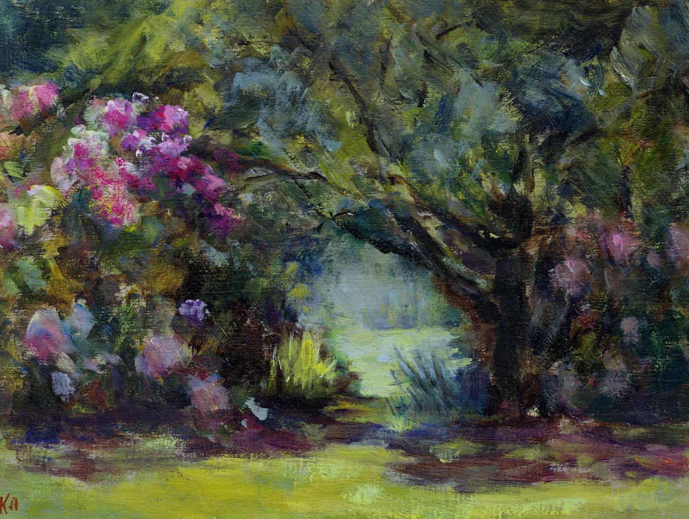 Garden at Curanilahue, Chile, 1998 (oil on canvas)  from Karen  Armitage