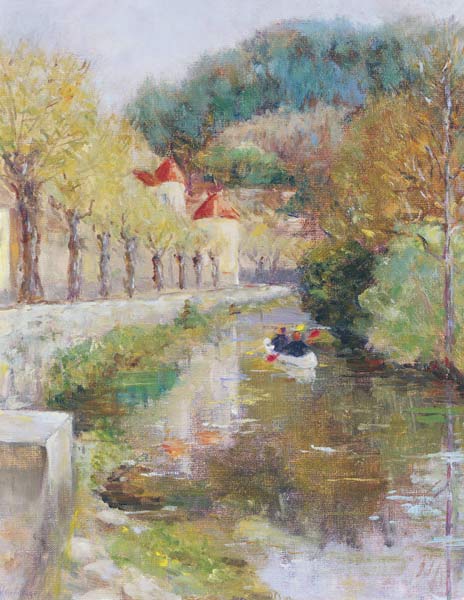 Canal at Noyers, Burgundy, 2002 (oil on canvas)  from Karen  Armitage