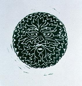 The Green Man, 1998 (linocut and paper) 