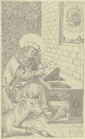Dem Heiligen Lukas erscheint die Jungfrau mit dem Kind
