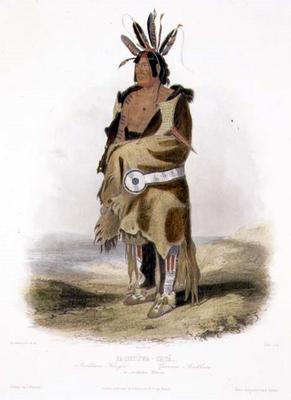 Pachtuwa-Chta, an Arrikkara Warrior, plate 27 from Volume 1 of 'Travels in the Interior of North Ame from Karl Bodmer