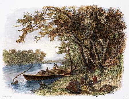 Encampment of the Travellers on the Missouri, plate 23 from Volume 1 of 'Travels in the Interior of