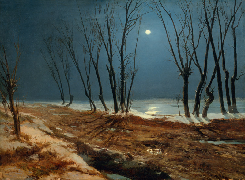 Landschaft im Winter bei Mondschein from Karl Eduard Ferdinand Blechen