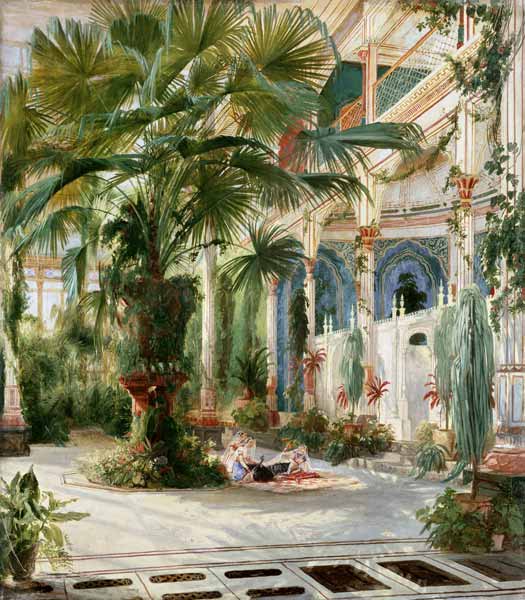 Interior of the Palm House at Potsdam from Karl Eduard Ferdinand Blechen