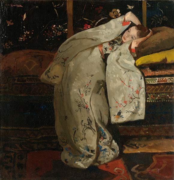 Mädchen in weißem Kimono from Karl Eduard Ferdinand Blechen